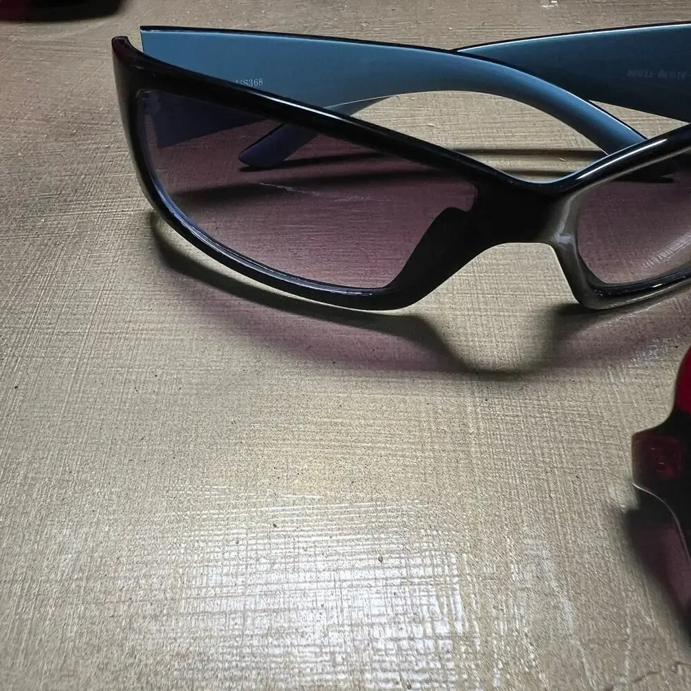 Lot of 2 Fashion Sunglasses Oversized Oval Frames Maroon Brown Women’s Eyewear